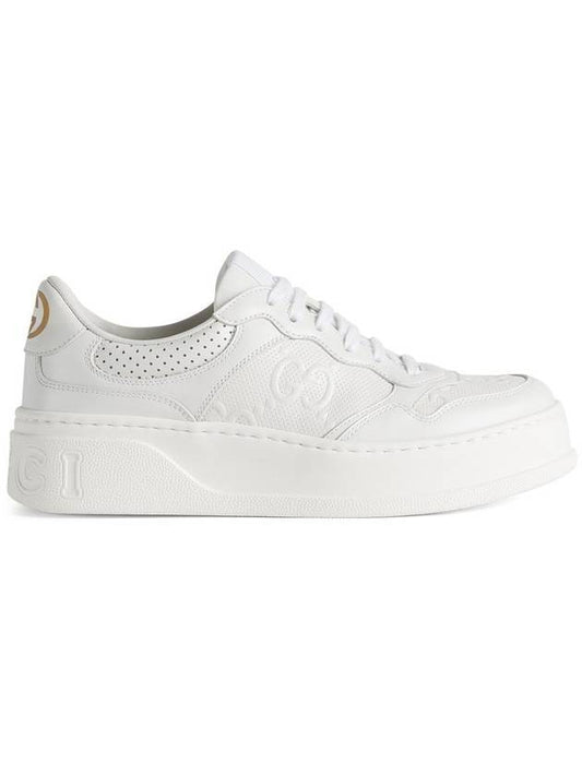GG embossed low-top sneakers white - GUCCI - BALAAN 1