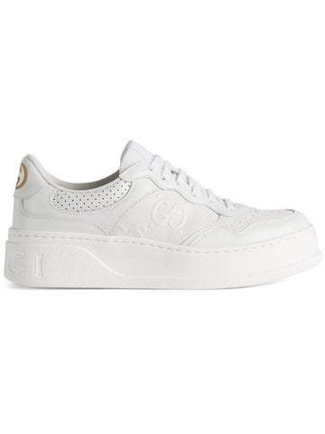 GG Embossed Low-Top Sneakers White - GUCCI - BALAAN 1