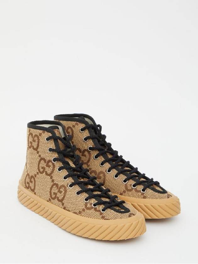 Maxi GG Canvas High Top Sneakers Camel - GUCCI - BALAAN 7