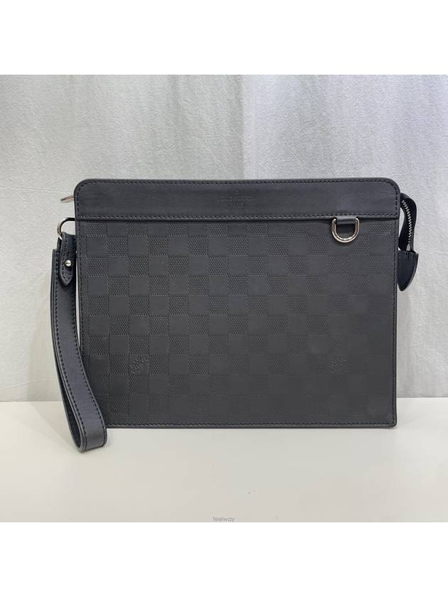 Onyx Damier Infini New Pouch Clutch Bag - LOUIS VUITTON - BALAAN 1