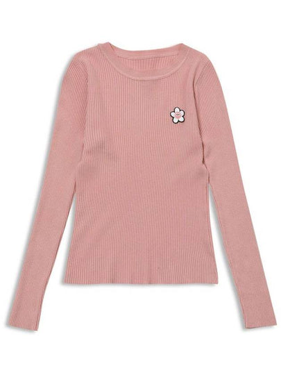 Patch Knit Sweater Slim Line Knit Pink MCFW23KN 1PK - MACKY - BALAAN 2