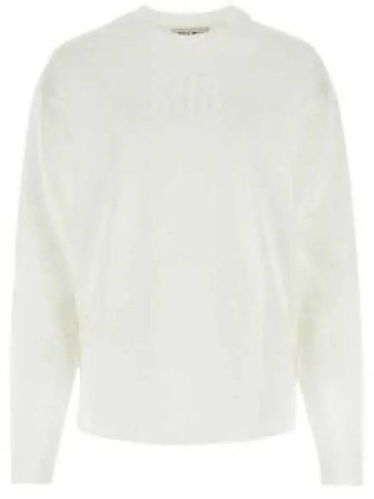 Logo Embroidered Cotton Long Sleeve T-shirt White - MIU MIU - BALAAN 2