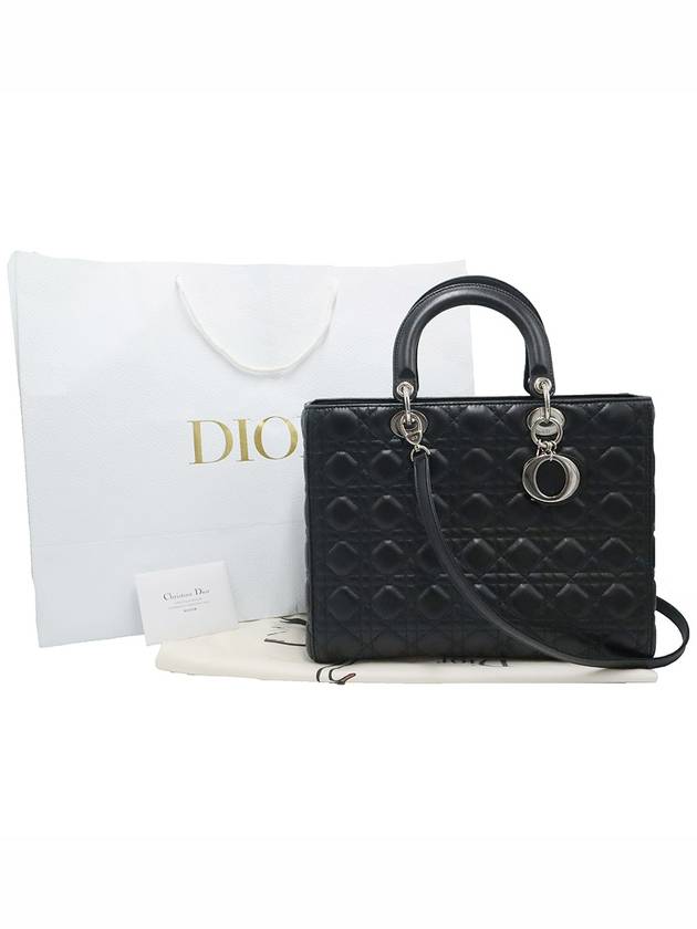 Dior Christian M0566OWCB Black Cannage Lambskin Lady Large 2WAY - DIOR - BALAAN 2