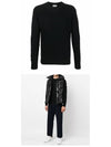 Men's Ribbed Wool Cashmere Blend Knit Top Black - MONCLER - BALAAN 6