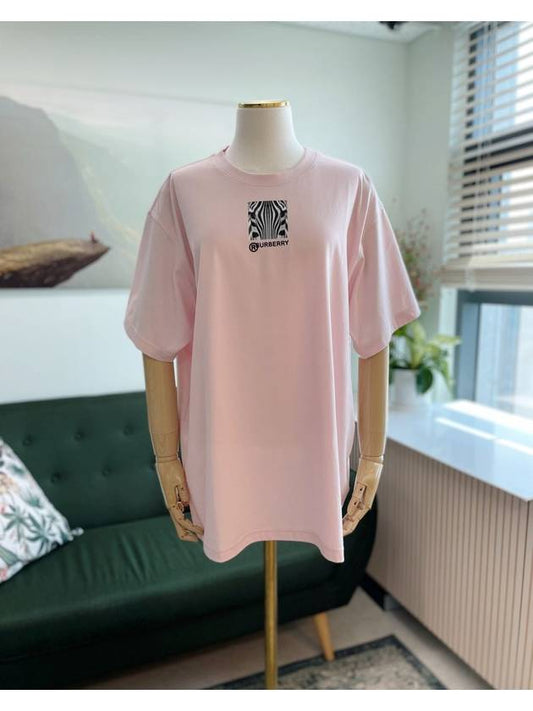 Character Zebra Eyes Print Short Sleeve T-Shirt Pink - BURBERRY - BALAAN 2