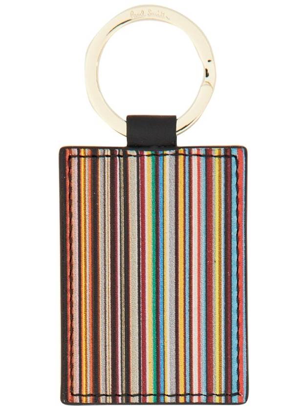 Striped Leather Key Holder Black - PAUL SMITH - BALAAN 3