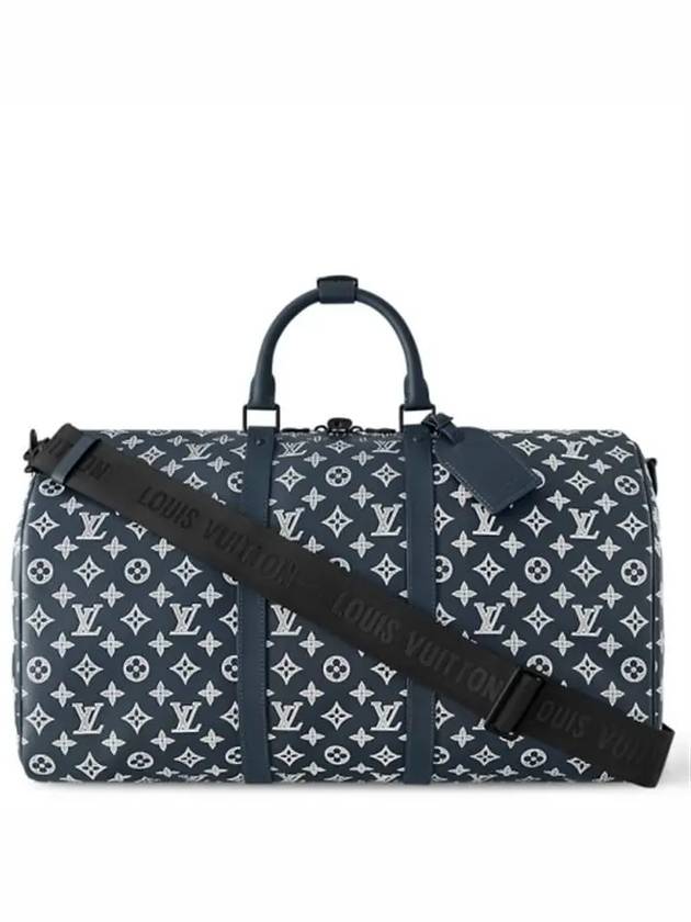 Keepall Bandouliere 50 Duffel Bag Navy - LOUIS VUITTON - BALAAN 5