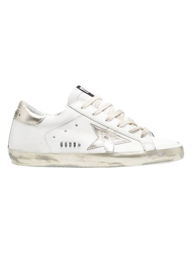 Women's Gold Sparkle Foxing Metal Stud Lettering Superstar Low Top Sneakers White - GOLDEN GOOSE - BALAAN 1