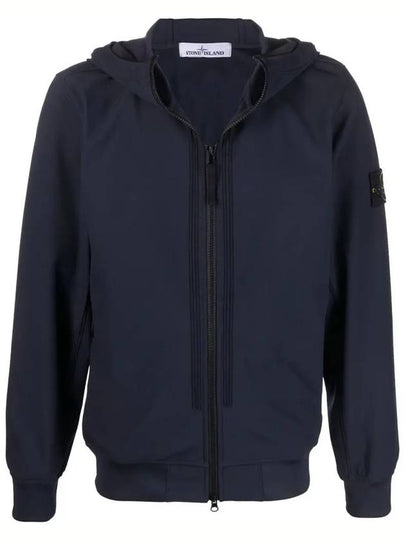 Wappen Patch Soft Shell Hooded Jacket Navy - STONE ISLAND - BALAAN 2