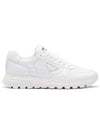 Prax 01 Re-Nylon Brushed Leather Low-Top Sneakers White - PRADA - BALAAN 1