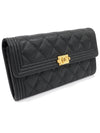 A80286 Black Caviar Gold Boy Long Flap Wallet 31st - CHANEL - BALAAN 3