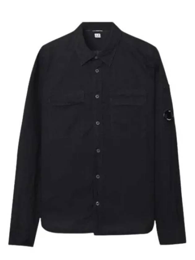 Lens Wappen Pocket Long Sleeve Shirt Black - CP COMPANY - BALAAN 2