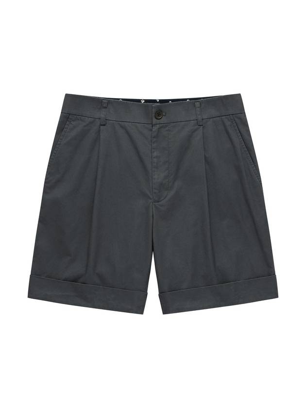 Men's Cotton One-Tuck Shorts Dark Gray SW23EPA02DE - SOLEW - BALAAN 2