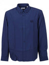 Men's Small Tiger Logo Long Sleeve Shirt Blue - KENZO - BALAAN.