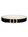 30 Montaigne 35mm Smooth Calfskin Reversible Belt Black - DIOR - BALAAN 1