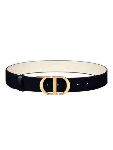 30 Montaigne 35mm Smooth Calfskin Reversible Belt Black - DIOR - BALAAN 1