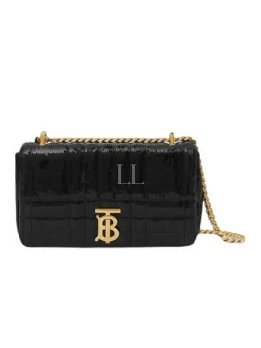 Lola Sequin Quilted Leather Small Shoulder Bag Black - BURBERRY - BALAAN 2