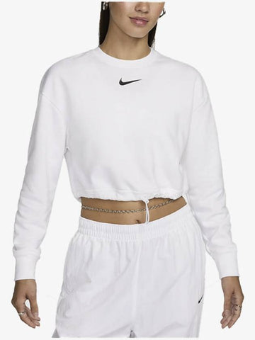 Crop Sweatshirt CJ3767 100 White XL Asian Fit - NIKE - BALAAN 1