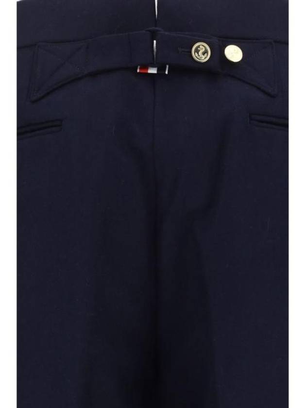 4 Bar Low Waist Tailored Straight Pants Navy - THOM BROWNE - BALAAN 4