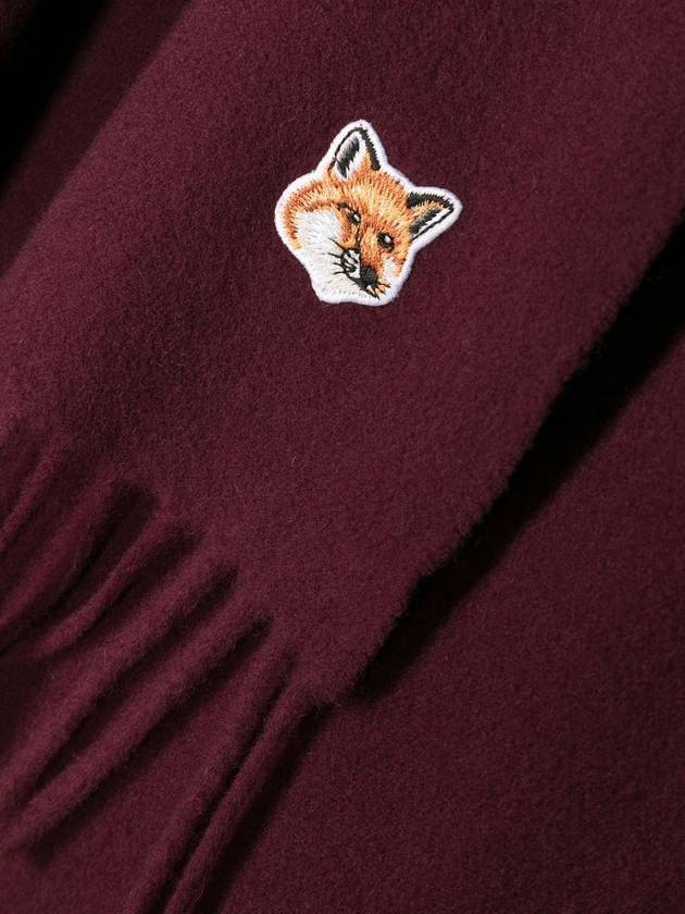 Foxhead Wool Muffler Scarf Wine Color Unisex - MAISON KITSUNE - BALAAN 3