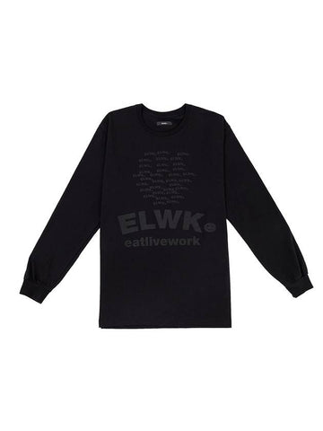 Men's Print Long Sleeve T-Shirt Black 009 - ELWKSTUDIO - BALAAN 1