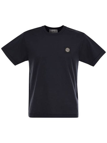 Short-sleeved T-shirt with Compass logo patch - STONE ISLAND - BALAAN 1