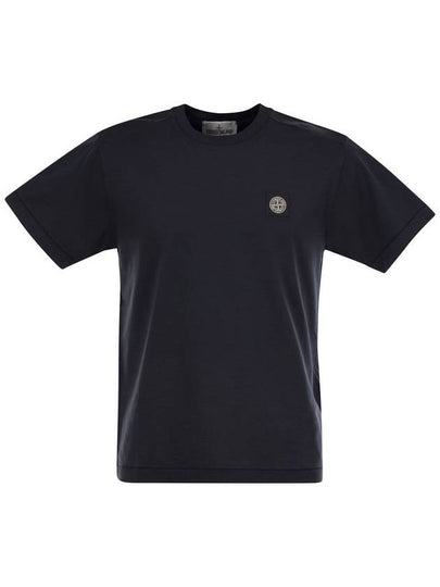 Logo Patch Short Sleeve T-Shirt Navy - STONE ISLAND - BALAAN 2