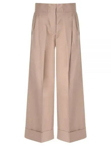 24 ABBA 19131183 001 19131183600 Twill Wide Trousers - MAX MARA - BALAAN 1