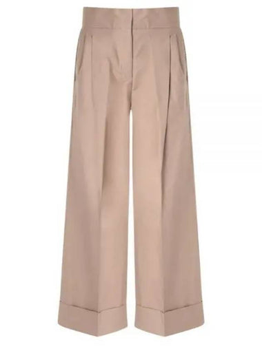 24 ABBA 19131183 001 19131183600 Twill Wide Trousers - MAX MARA - BALAAN 1