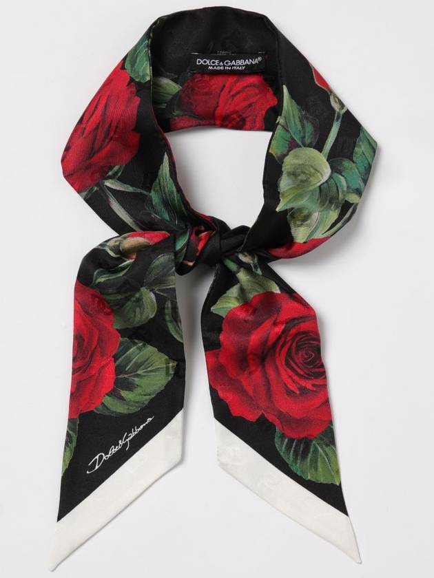 Jacquard twill DG log rose print head scarf - DOLCE&GABBANA - BALAAN 3