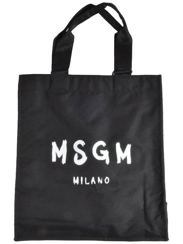 Milano Brushed Logo Tote Bag Black - MSGM - BALAAN 1