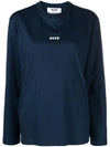 Micro Logo Long Sleeve T-Shirt Navy - MSGM - BALAAN 1