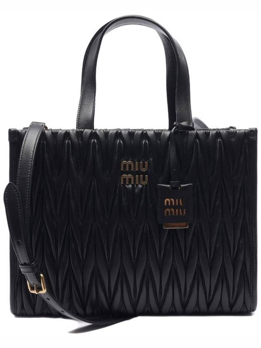 Matelasse Nappa Leather Tote Bag Black - MIU MIU - BALAAN 2