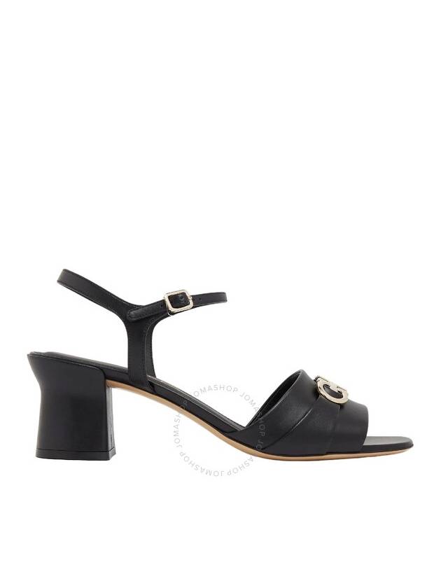 Double Gancini Sandal Heels Black - SALVATORE FERRAGAMO - BALAAN 2