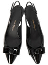 Vara Bowl Patton Leather Slingback Heels Black - SALVATORE FERRAGAMO - BALAAN 3