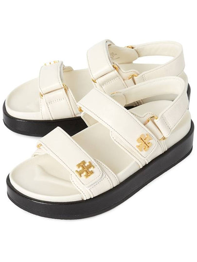 Kira Sports Logo Leather Sandals New Ivory - TORY BURCH - BALAAN 2