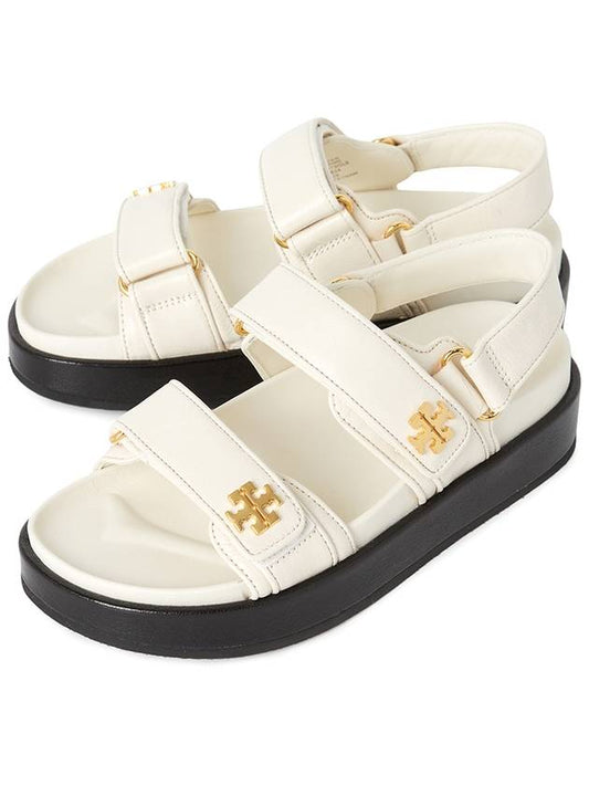 Kira Sports Logo Leather Sandals New Ivory - TORY BURCH - BALAAN 2