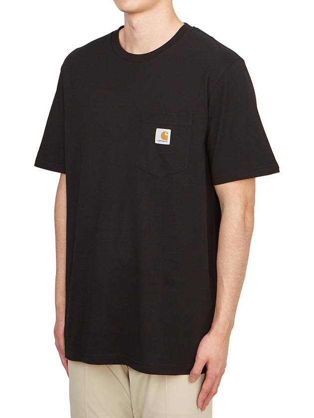 Pocket Short Sleeve T-Shirt Black - CARHARTT WIP - BALAAN 3