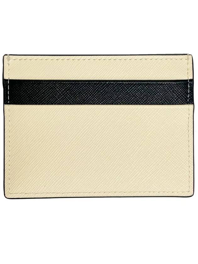 Bicolor Leather Card Wallet Beige - MARNI - BALAAN 4