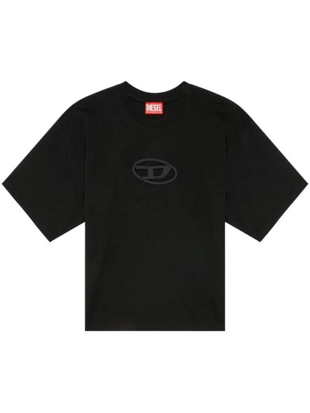 T-Buxt-Crop-Od Cotton Short Sleeve T-Shirt Black - DIESEL - BALAAN 1