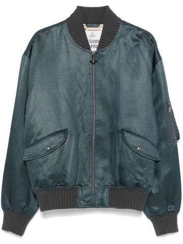 Bernardo Bomber Jacket Blue Grey - VIVIENNE WESTWOOD - BALAAN 1