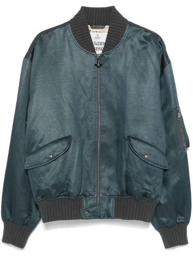 Bernardo Bomber Jacket Blue Grey - VIVIENNE WESTWOOD - BALAAN 1