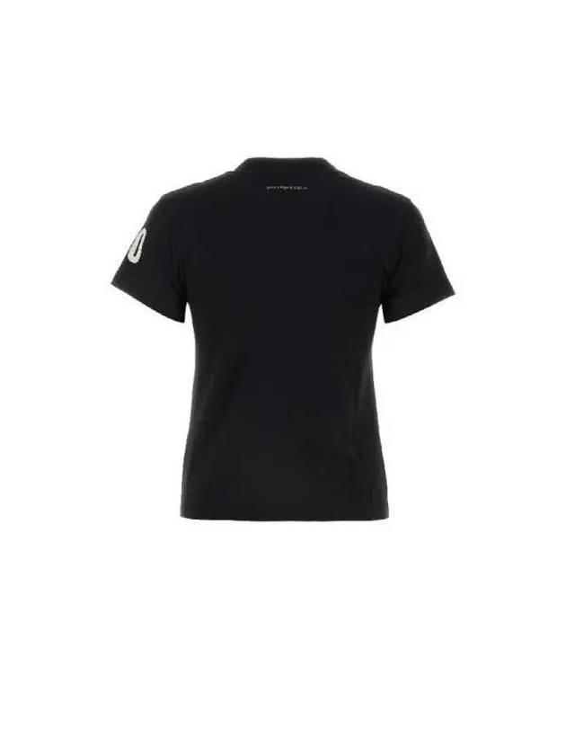 AC Straight Printed Short Sleeve T-Shirt Black - COURREGES - BALAAN 3