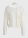 Harmonious Tie Set Slit Knit Top Ivory - MICANE - BALAAN 1