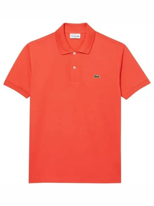 Men's Logo Classic Fit Short Sleeve PK Shirt Orange - LACOSTE - BALAAN.