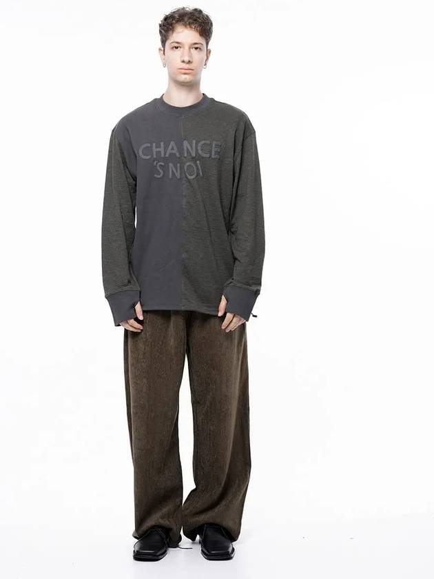 Men s M243MT02CH Snowy Reverse Rib Crew Neck Sweatshirt Khaki Charcoal - CHANCE'S NOI - BALAAN 3