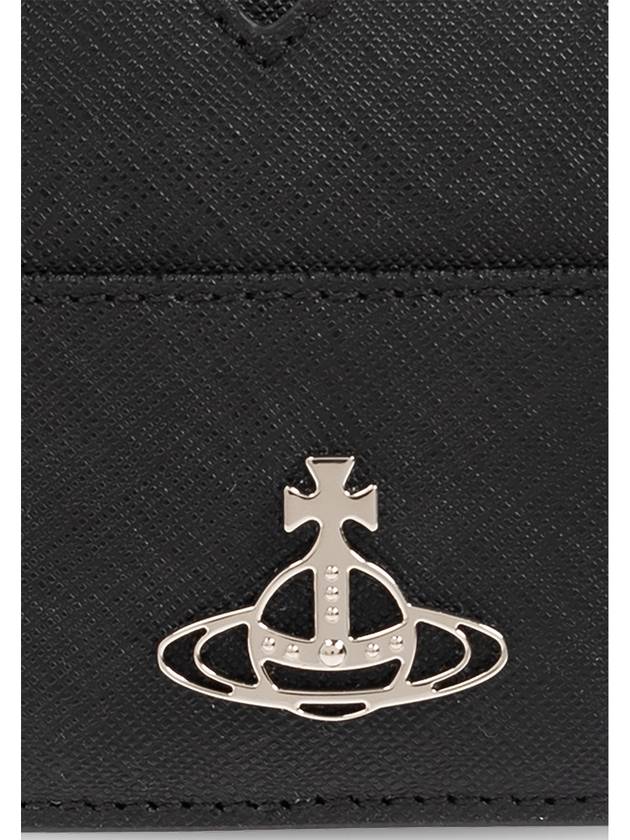 Heart Saffiano Card Wallet Black - VIVIENNE WESTWOOD - BALAAN 4