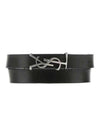 Opyum Double Wrap Leather Bracelet Black - SAINT LAURENT - BALAAN 1