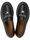 Ninna Chain Detail Leather Loafers Black - CHLOE - BALAAN.