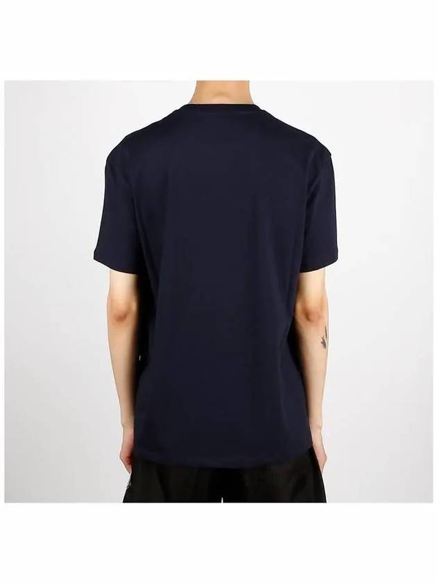 V Logo Short Sleeve T-Shirt  Navy - VALENTINO - BALAAN 5